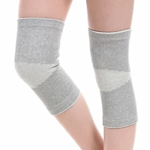 JUMISEE Cotton Knee Sleeves for Knee Support, Circulation & Pain Relief | Large, Gray (1 Pair) thumbnail 2
