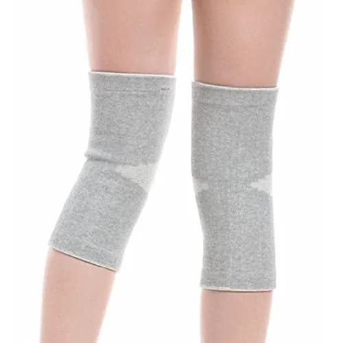 JUMISEE Cotton Knee Sleeves for Knee Support, Circulation & Pain Relief | Large, Gray (1 Pair) thumbnail 3
