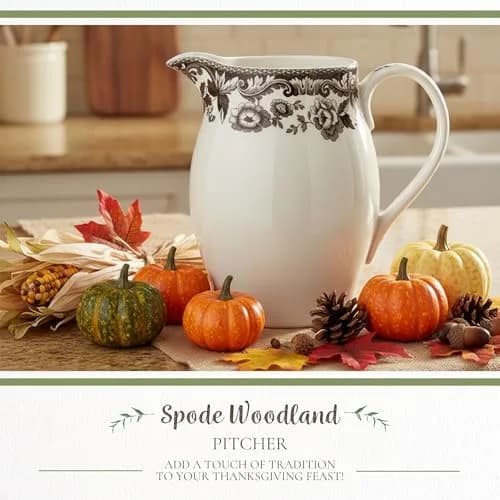 Spode Delamere Porcelain Pitcher 1657ml (56 Oz) | Classic British Flowers Design for Serving Beverages thumbnail 2