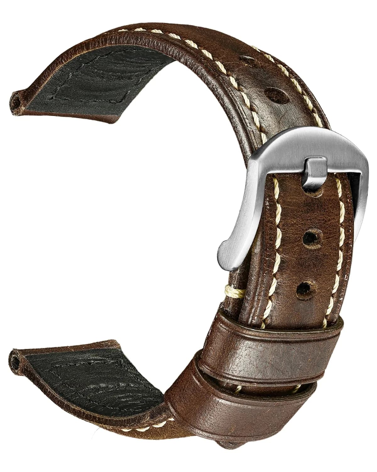 REZERO Leather Watch Bands, Thickened Vintage Strap 22mm | Classic Oil-Waxed Leather