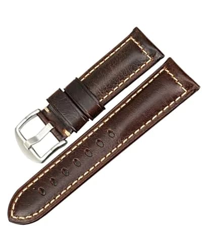 REZERO Leather Watch Bands, Thickened Vintage Strap 22mm | Classic Oil-Waxed Leather thumbnail 2