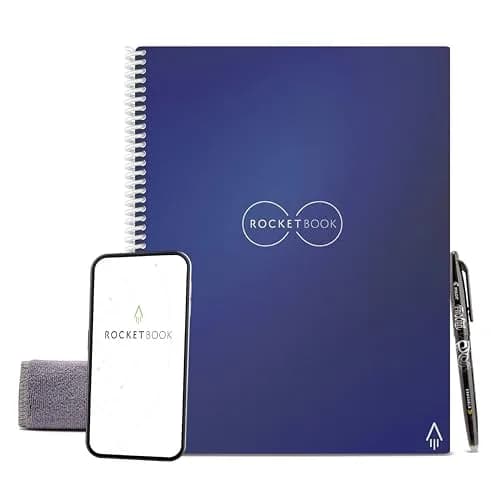 Rocketbook Core Reusable Spiral Notebook, Classic Letter Size 8.5x11, Navy Blue - Dotted Pages thumbnail 1