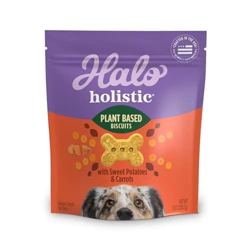 Halo Plant-Based Dog Treats, Sweet Potato & Carrots, 8 oz | Crunchy, Vegan & Made in the USA thumbnail 1