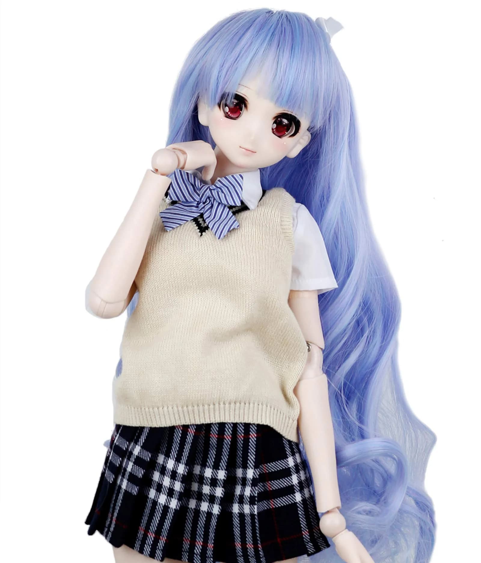 Linfairy Blue Art Supplies Doll Wig 8-9 inch | Heat-Resistant Fiber for Doll Making - main product image
