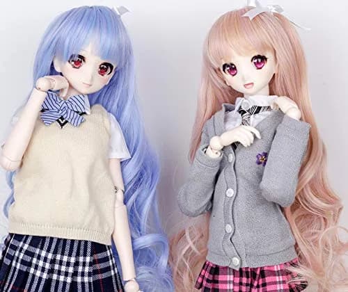 Linfairy Blue Art Supplies Doll Wig 8-9 inch | Heat-Resistant Fiber for Doll Making thumbnail 3