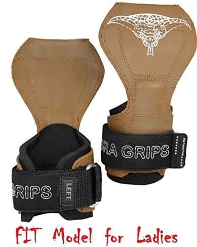 Cobra Grips Weight Lifting Gloves with Wrist Wraps (FIT Brown Rubber, 4.25-7.0" Wrist) | Patented All-in-One Grip Pad & Strap Solution thumbnail 6