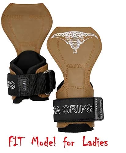 Cobra Grips Weight Lifting Gloves with Wrist Wraps (FIT Brown Rubber, 4.25-7.0" Wrist) | Patented All-in-One Grip Pad & Strap Solution thumbnail 3
