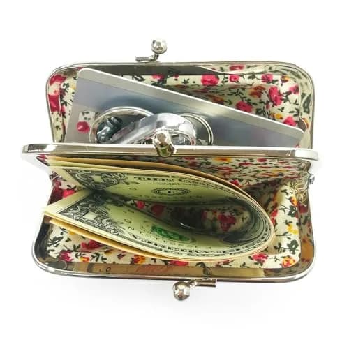 Sanxiner Cute Floral Kiss-Lock Coin Purse 10.9cm (4.33") | Vintage Style Change Holder with 2 Compartments thumbnail 5