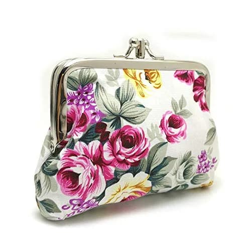 Sanxiner Cute Floral Kiss-Lock Coin Purse 10.9cm (4.33") | Vintage Style Change Holder with 2 Compartments thumbnail 7