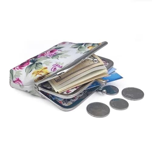 Sanxiner Cute Floral Kiss-Lock Coin Purse 10.9cm (4.33") | Vintage Style Change Holder with 2 Compartments thumbnail 3