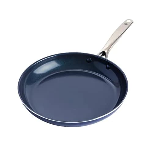 Blue Diamond 12" Diamond Infused Ceramic Nonstick Frying Pan Skillet, Blue | Diamond-Infused Ceramic Coating for Durability thumbnail 1