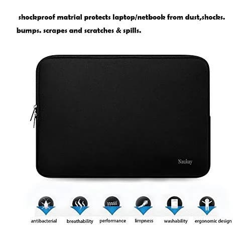 Naukay 15.6 Inch Laptop Sleeve Case 39.5cm (15.6") | Water-Resistant Neoprene Notebook Computer Pocket thumbnail 5