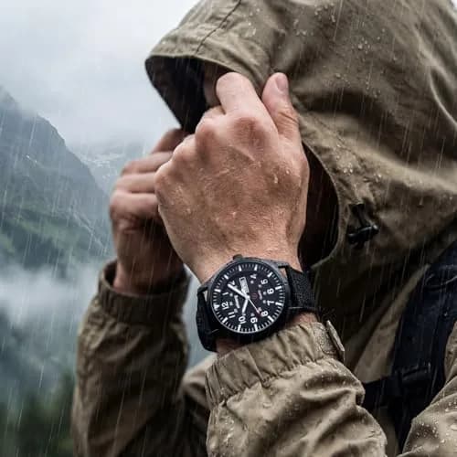 Infantry Men's Military Field Watch 40mm Black Nylon Band | 12/24H Analog Quartz thumbnail 3