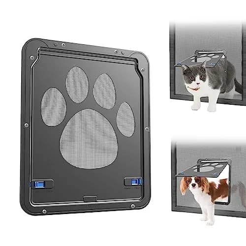 NAMSAN Small Cat Screen Door with Magnetic Flap & Lock - 8.25x10.4 Inch Flap, Black | Secure Pet Access for Screen Doors thumbnail 1