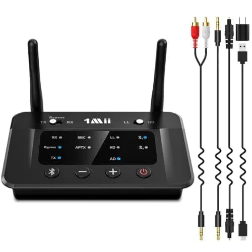 1Mii B03 Bluetooth 5.3 Transmitter Receiver for TV Home Stereo | Long Range, aptX HD & Dual Link thumbnail 1