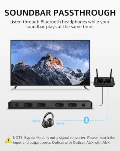 1Mii B03 Bluetooth 5.3 Transmitter Receiver for TV Home Stereo | Long Range, aptX HD & Dual Link thumbnail 5
