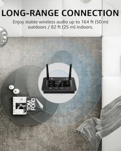 1Mii B03 Bluetooth 5.3 Transmitter Receiver for TV Home Stereo | Long Range, aptX HD & Dual Link thumbnail 7