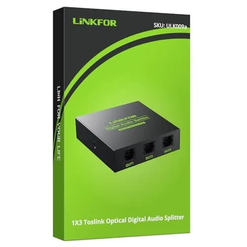 LiNKFOR Digital Optical Audio 1x3 Splitter | Supports 5.1CH Dolby-AC3 DTS, Aluminum Alloy, 40m Optical Fiber thumbnail 6