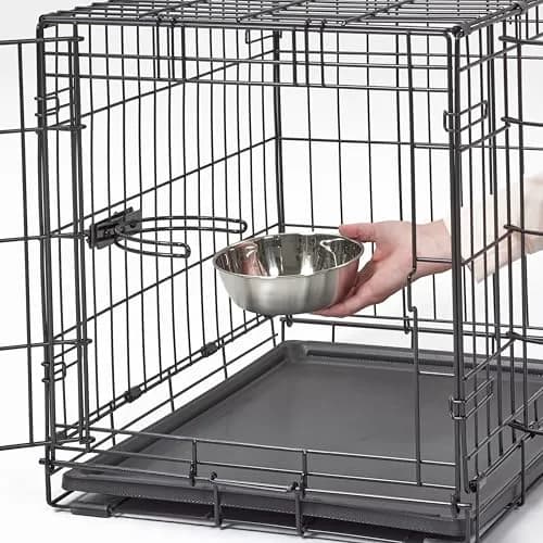 MidWest Homes for Pets Double Door iCrate Starter Kit, 30-inch Dog Crate Bundle for Medium Breeds | Includes Cage, Pet Bed, 2 Bowls & Privacy Cover thumbnail 7