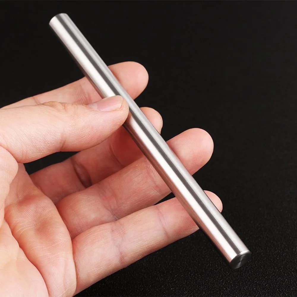 EKLOEN Ballpoint Stainless Steel Silver Pen, Fine Point, Black Ink | Elegant, Durable & Portable — Non Clip