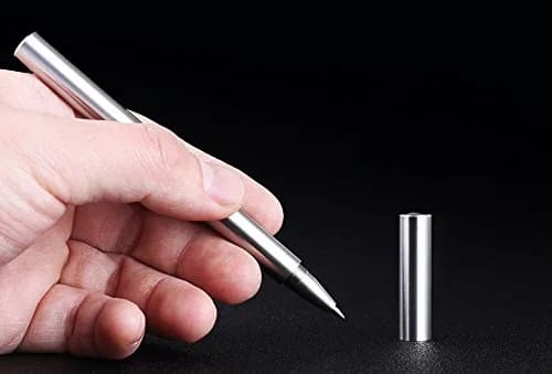 EKLOEN Ballpoint Stainless Steel Silver Pen, Fine Point, Black Ink | Elegant, Durable & Portable thumbnail 4