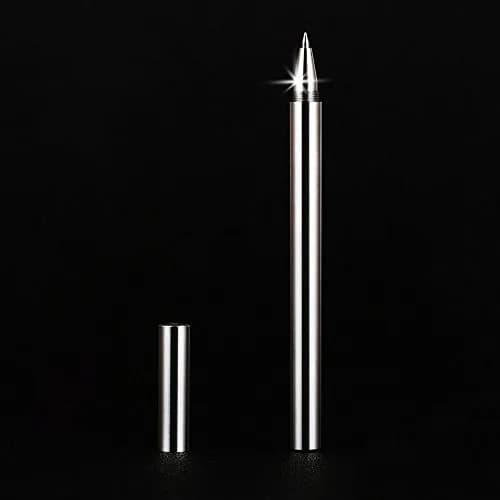 EKLOEN Ballpoint Stainless Steel Silver Pen, Fine Point, Black Ink | Elegant, Durable & Portable thumbnail 7