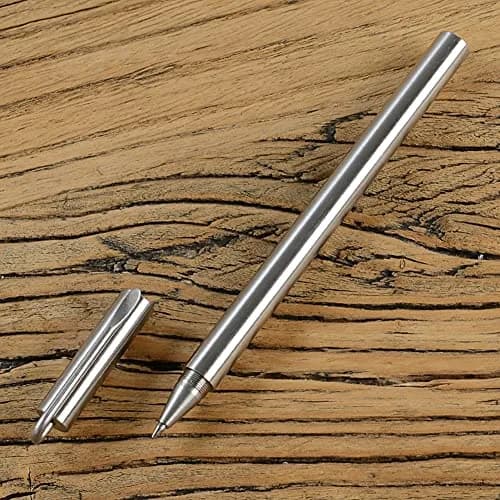 EKLOEN Ballpoint Stainless Steel Silver Pen, Fine Point, Black Ink | Elegant & Durable thumbnail 2