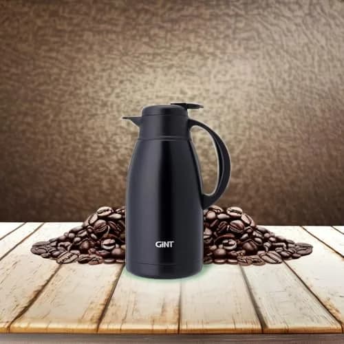 GiNT Stainless Steel Thermal Coffee Carafe 65oz | 12 Hour Heat Retention, Double Walled Vacuum Insulated, Black thumbnail 5