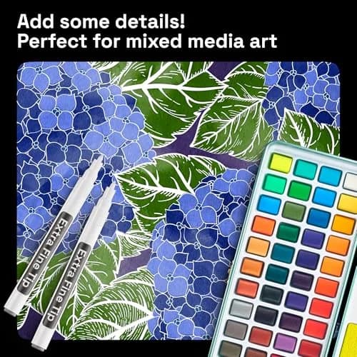 ARTISTRO 5 White Paint Pens for Rock, Glass, Ceramic, Wood, Tire, Fabric, Metal, Canvas, Marking, Painting - Set of 5 Acrylic Paint Markers Water-based thumbnail 5