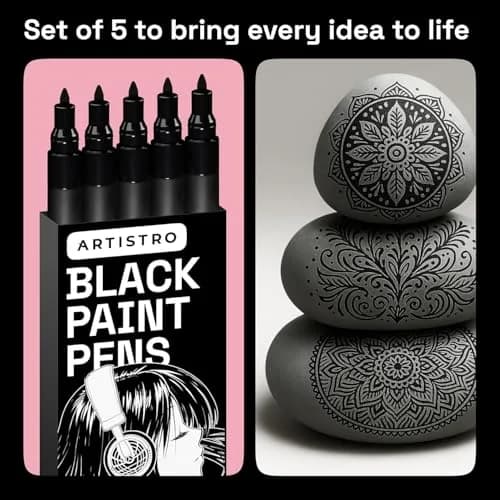 ARTISTRO Black Paint Pens Extra-Fine Tip Set of 5 | ASTM D-4236 Certified thumbnail 6