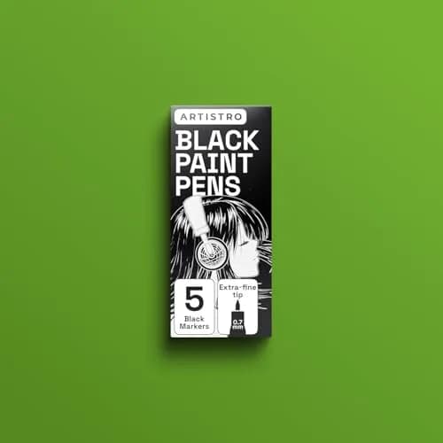 ARTISTRO Black Paint Pens Extra-Fine Tip Set of 5 | ASTM D-4236 Certified thumbnail 8