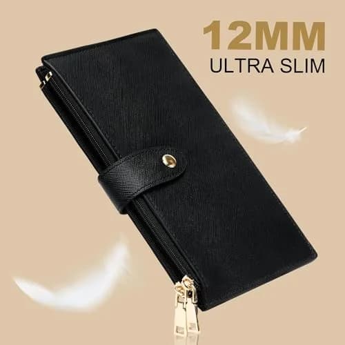 Travelambo RFID Wallet Women Large Size Bifold 8in | RFID Blocking & Large Capacity thumbnail 8
