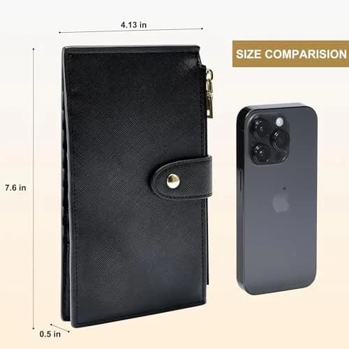 Travelambo RFID Wallet Women Large Size Bifold 8in | RFID Blocking & Large Capacity thumbnail 3