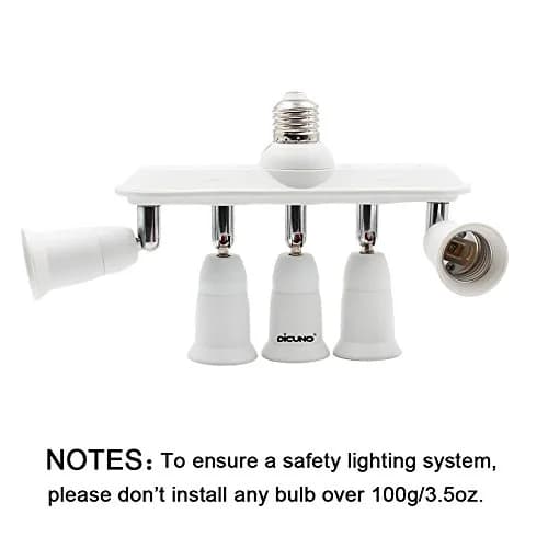 DiCUNO 5-Way E26 Light Socket Splitter Adapter, 5 in 1 Socket Converter with Adjustable Angles | 300W Max, 100-240V thumbnail 7