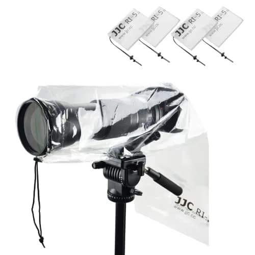 JJC Camera Rain Cover Sleeve for DSLR Lens up to 18" Waterproof 4-Pack | See-Through, Dust & Mud Protection thumbnail 1