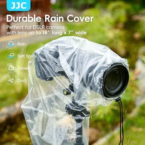 JJC Camera Rain Cover Sleeve for DSLR Lens up to 18" Waterproof 4-Pack | See-Through, Dust & Mud Protection thumbnail 2