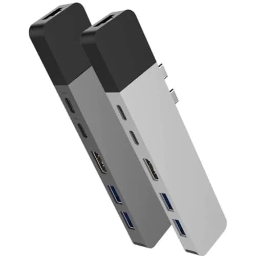 HyperDrive USB C Hub, NET 6-in-2 for MacBook Pro Air, 40Gbps/100W PD, 4K HDMI, Ethernet, Space Gray thumbnail 2