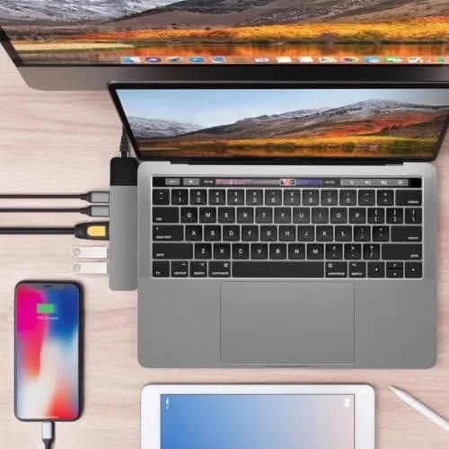 HyperDrive USB C Hub, NET 6-in-2 for MacBook Pro Air, 40Gbps/100W PD, 4K HDMI, Ethernet, Space Gray thumbnail 4