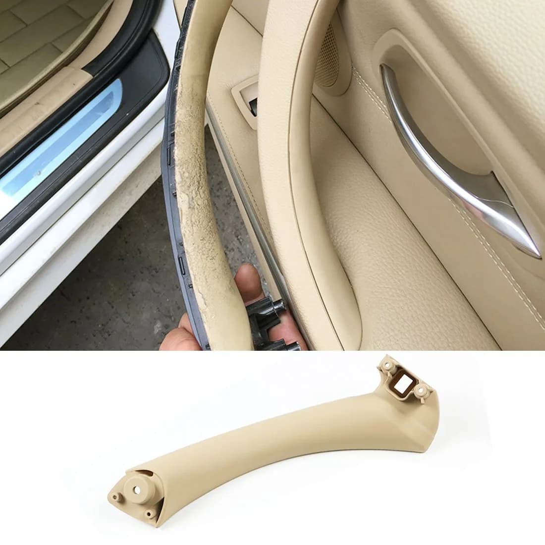 Jaronx Left Side Door Handle Outer Cover for BMW 3 Series E90/E91 | Beige, OEM Fit, Durable — Right / Pull Handle
