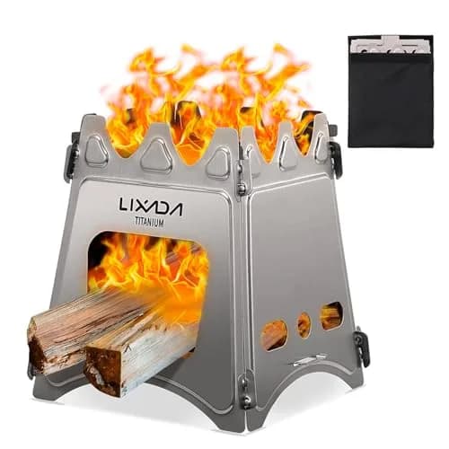 Lixada Titanium Wood Stove Ultralight Backpacking Stove Portable Folding Camping Stove 4.2in | Durable & Compact for Outdoor Cooking thumbnail 1