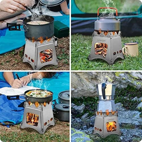 Lixada Titanium Wood Stove Ultralight Backpacking Stove Portable Folding Camping Stove 4.2in | Durable & Compact for Outdoor Cooking thumbnail 4
