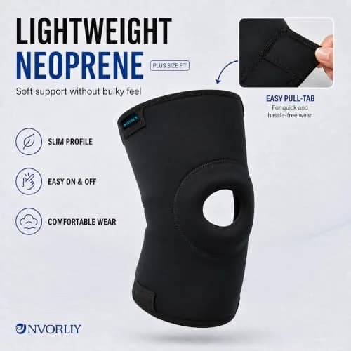 Nvorliy Plus Size Knee Sleeve for Large Legs, Fit Women and Men (4XL) - 24cm (9.4in) Length | Breathable Neoprene Compression for Daily Support thumbnail 3