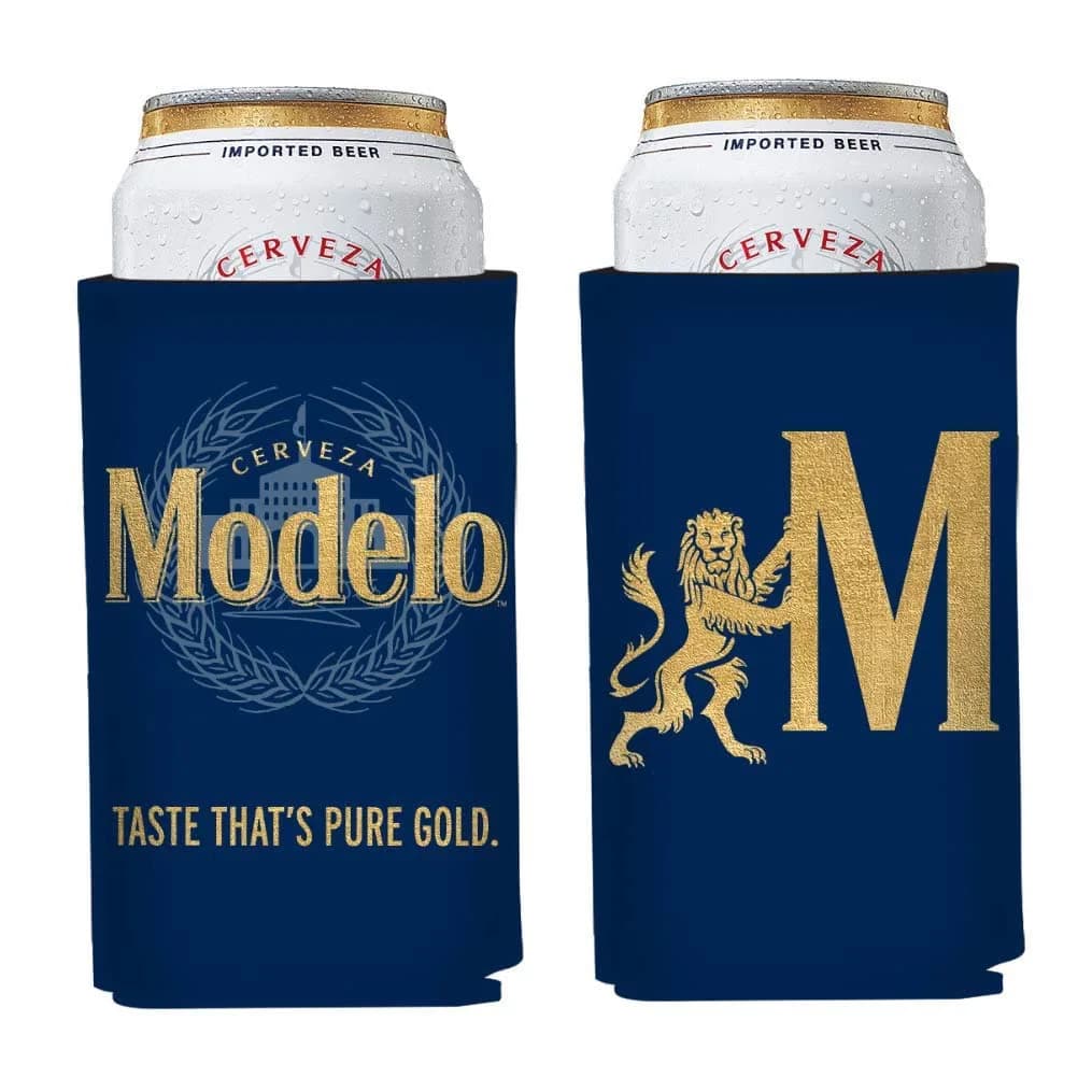 Modelo Especial Gold 16oz Beverage Insulator Foam Cooler in Gold | Keeps Drinks Cold & Stylish - main product image