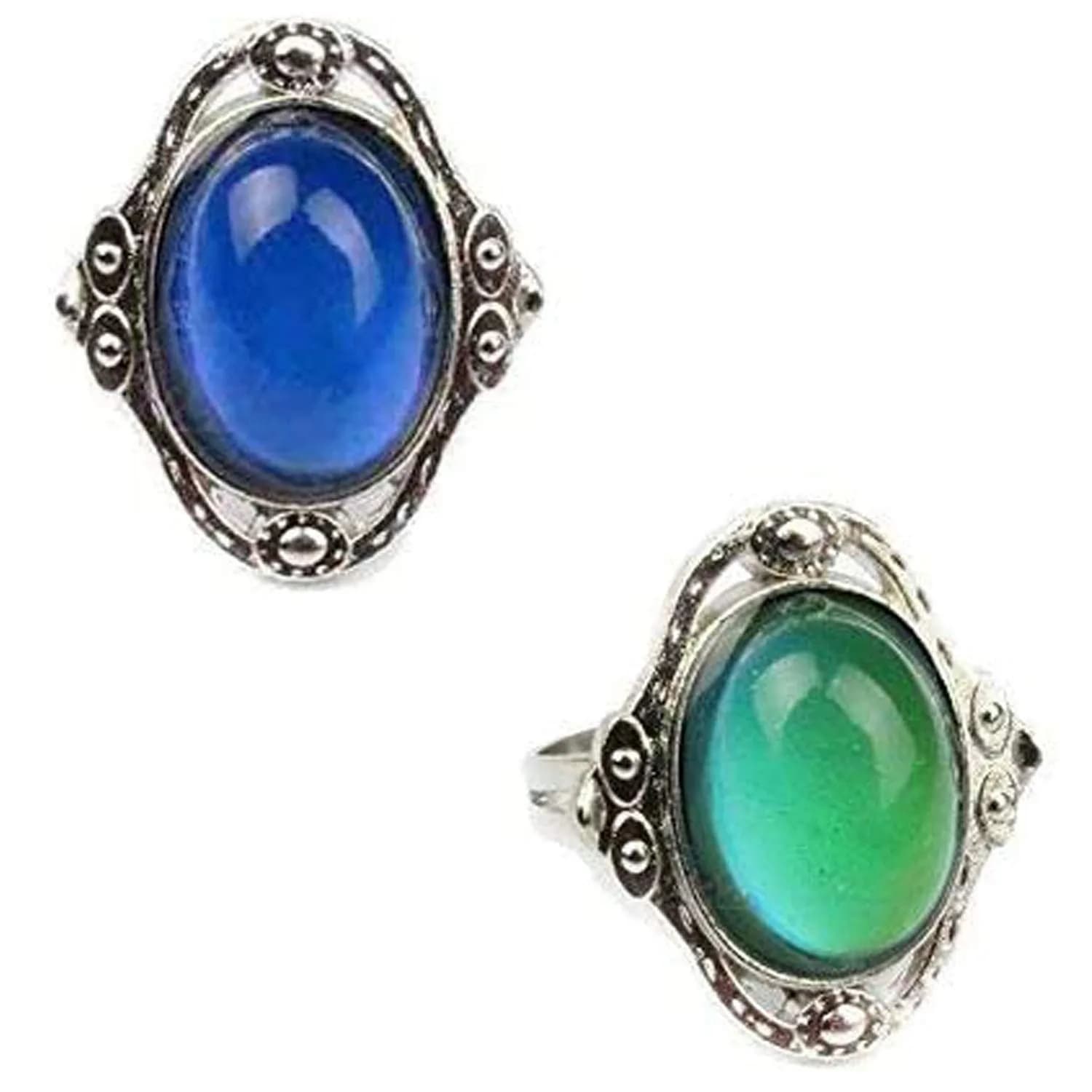 Carykon Oval Mood Ring Adjustable Finger Ring for Men & Women, Size 1.5-2 (2-Pack) - main product image