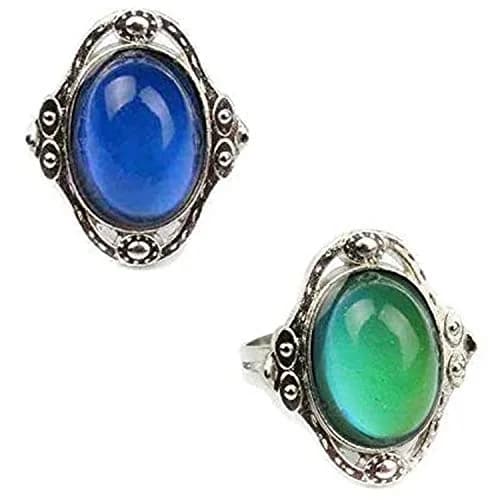 Carykon Oval Mood Ring Adjustable Finger Ring for Men & Women, Size 1.5-2 (2-Pack) thumbnail 1