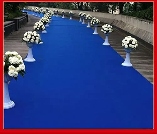 HUAHOO Royal Blue Aisle Runner Carpet Rugs 24 Inch x 50 Feet | Wedding & Event Decor thumbnail 7