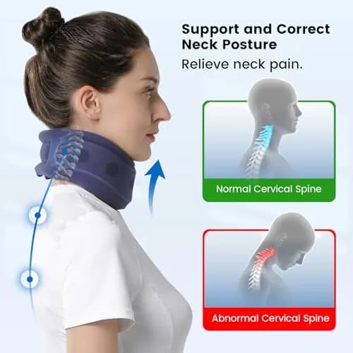 Velpeau Neck Brace for Neck Pain Support - Soft Cervical Collar for Sleeping & Support (Blue, Enhanced Version, S: 10.5-11.5"/2.7") thumbnail 2