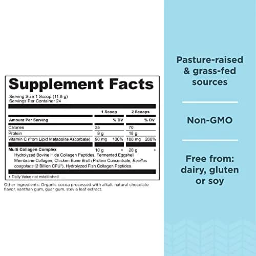 Ancient Nutrition Collagen Peptides Powder, Multi Collagen Protein, Women & Men, Vitamin C, Probiotics, Hydrolyzed Collagen, Supports Skin, Joints, Gut Health, Chocolate, 24 Servings thumbnail 2