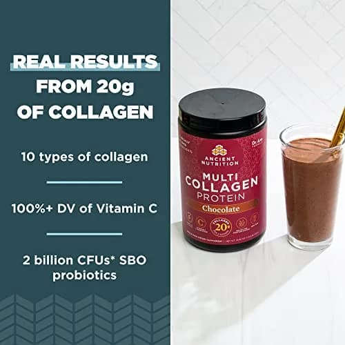 Ancient Nutrition Collagen Peptides Powder, Multi Collagen Protein, Women & Men, Vitamin C, Probiotics, Hydrolyzed Collagen, Supports Skin, Joints, Gut Health, Chocolate, 24 Servings thumbnail 3