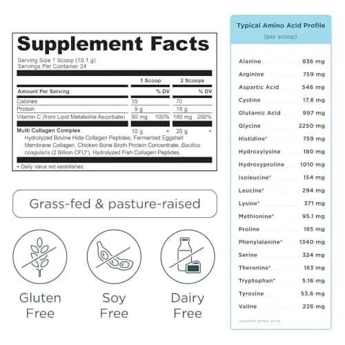 Ancient Nutrition Multi Collagen Powder Unflavored 24 Servings | Supports Skin, Nails, Gut Health thumbnail 7